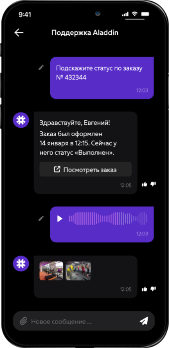 Чат с&nbsp;поддержкой Aladdin